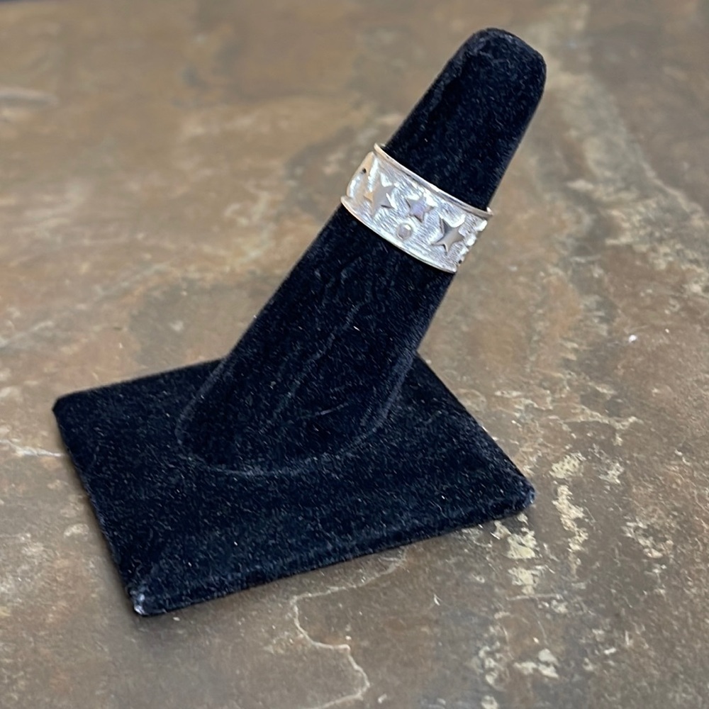 Super Cool Vintage 925 Sterling Silver Celestial Band Ring Sz 5.5 - Picture 8 of 10